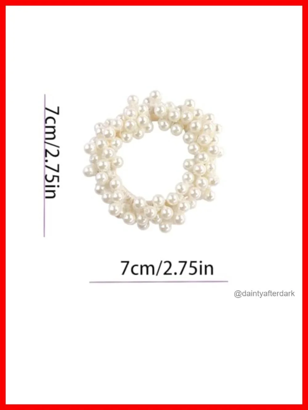 Pearl Hair Scrunchies, Beaded Ponytail Holders, 2 Pack